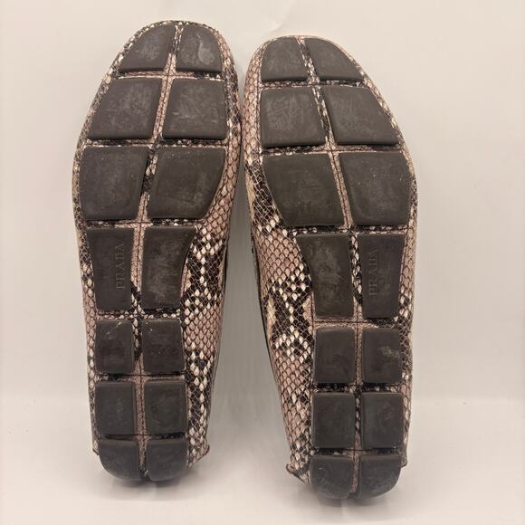 PRADA Driving Moccasin Penny Loafers Snakeskin Python Leather Sz 9/US 10 $995 - Picture 10 of 13